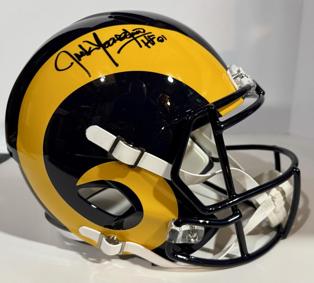 Jack Youngblood (Rams) full size replica helmet w/HOF inscription - Schwartz COA